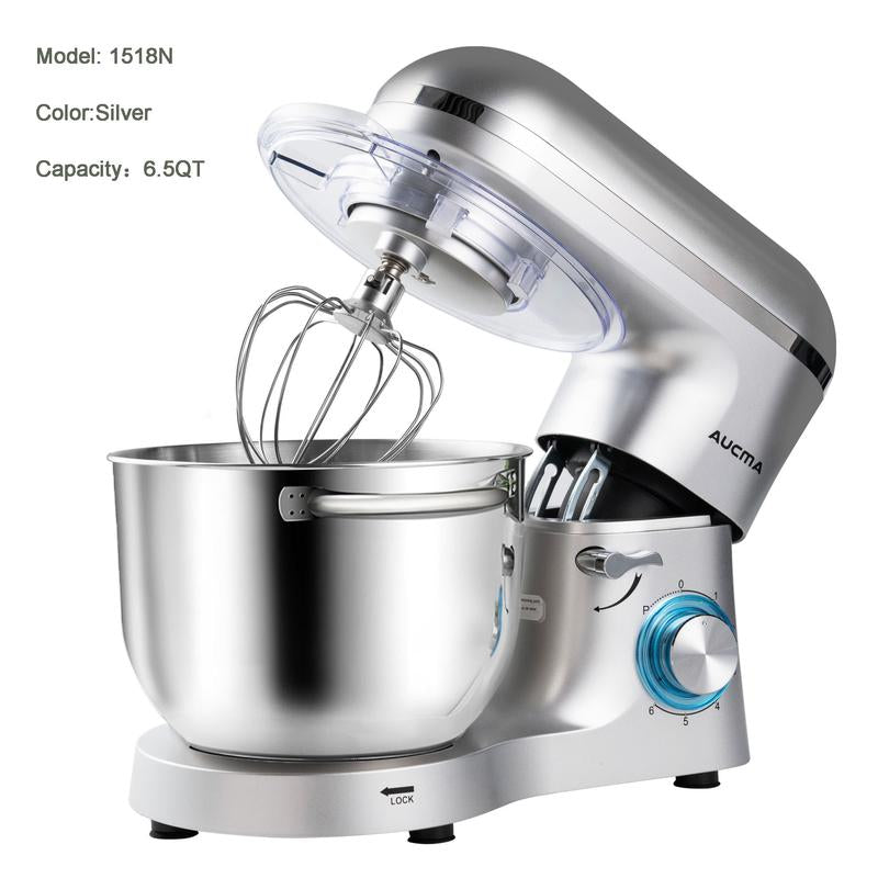 Aucma 6.5QT Stand Mixer with Upgraded Motor | 6-Speed Tilt-Head Electric Food Mixer 