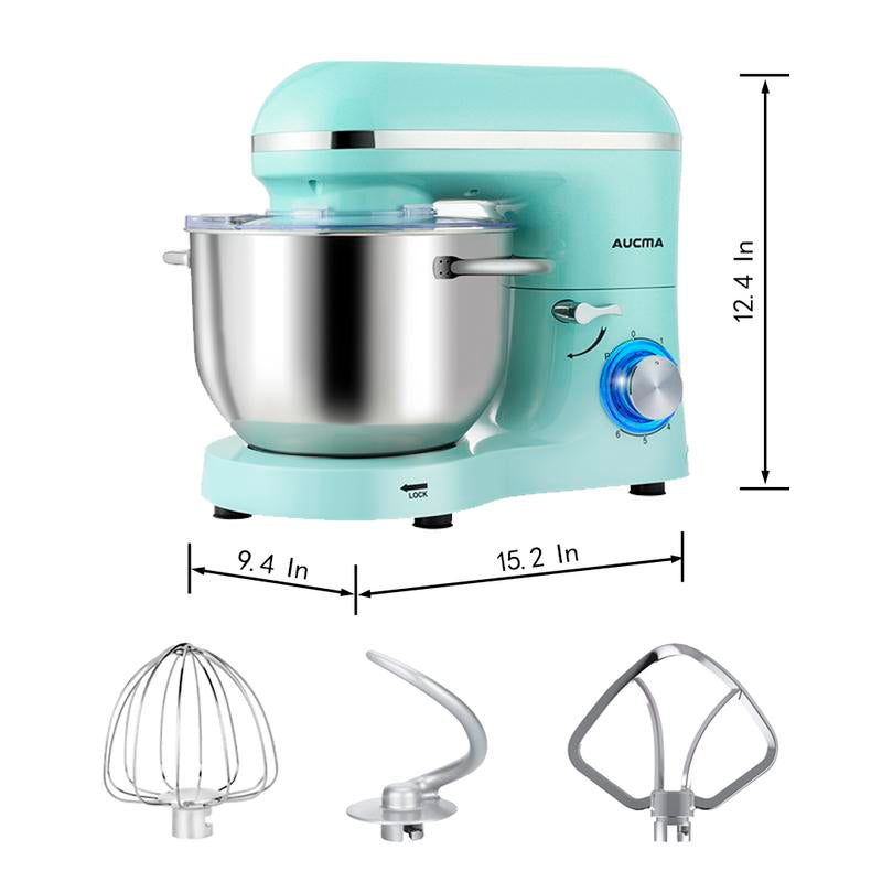 Aucma 6.5QT Stand Mixer with Upgraded Motor | 6-Speed Tilt-Head Electric Food Mixer 