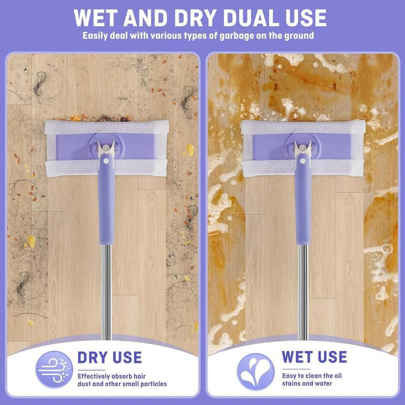 16 Inch X 8 Inch X 27.59 Inch No-Wash Mop, Uses Disposable Towel, Hands-Free Replacement, 