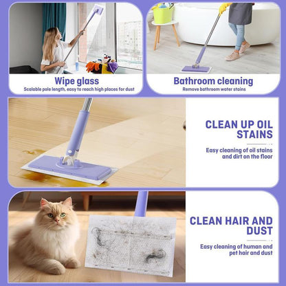 16 Inch X 8 Inch X 27.59 Inch No-Wash Mop, Uses Disposable Towel, Hands-Free Replacement, 