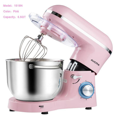 Aucma 6.5QT Stand Mixer with Upgraded Motor | 6-Speed Tilt-Head Electric Food Mixer 