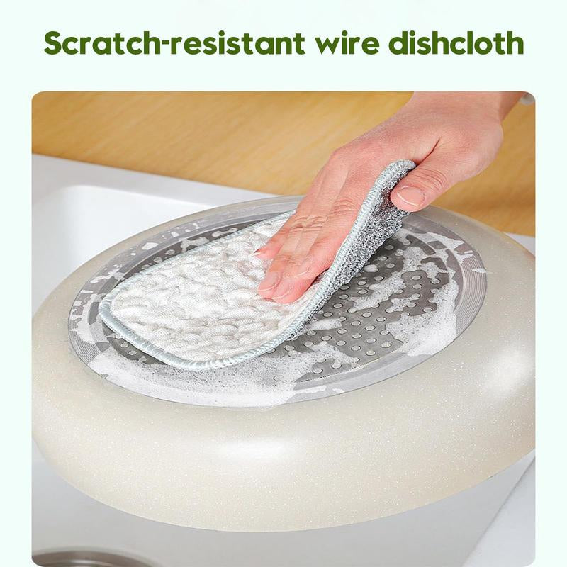 10 Pcs Multipurpose Wire Dishwashing Rags for Wet and Dry Non Scratch Dishcloth for Home Kitchen