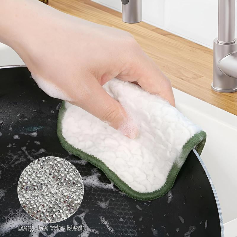10 Pcs Multipurpose Wire Dishwashing Rags for Wet and Dry Non Scratch Dishcloth for Home Kitchen