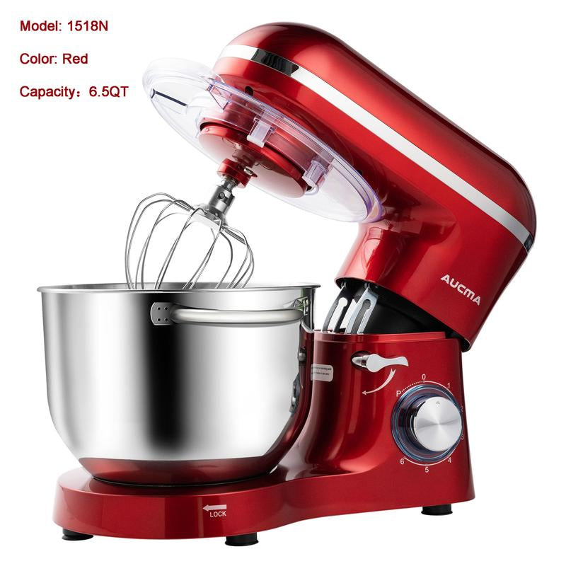 Aucma 6.5QT Stand Mixer with Upgraded Motor | 6-Speed Tilt-Head Electric Food Mixer 