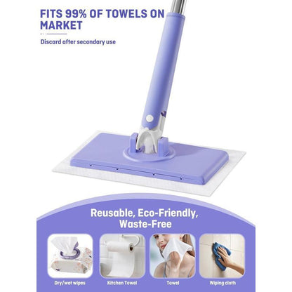 16 Inch X 8 Inch X 27.59 Inch No-Wash Mop, Uses Disposable Towel, Hands-Free Replacement, 